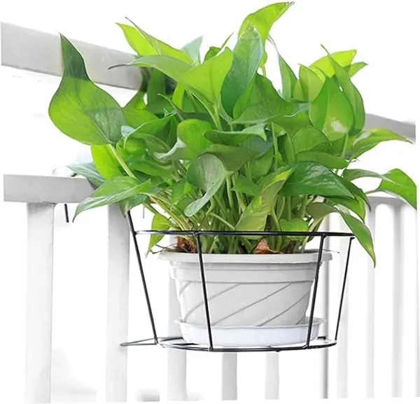 Set_Of_2_Black_Metal_Hanging_Basket_Stand_For_Indoor/Outdoor_Plants_|_Heavy_Duty_Durable_Ideal_For_Balcony_Terrace_Railing