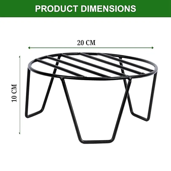 Set_Of_15_Black_Round_Metal_Flower_Pot/Plant_Stand_For_Home_Garden_Balcony_Living_Room_Decor