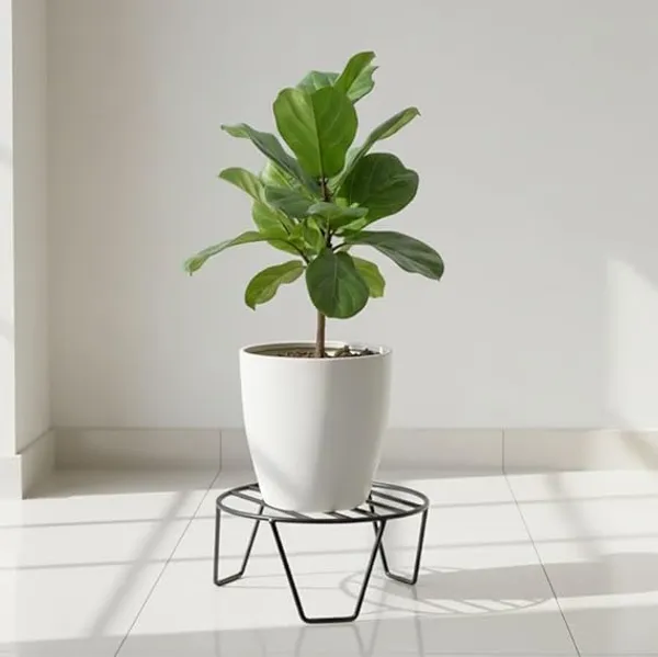 Set_Of_15_Black_Round_Metal_Flower_Pot/Plant_Stand_For_Home_Garden_Balcony_Living_Room_Decor