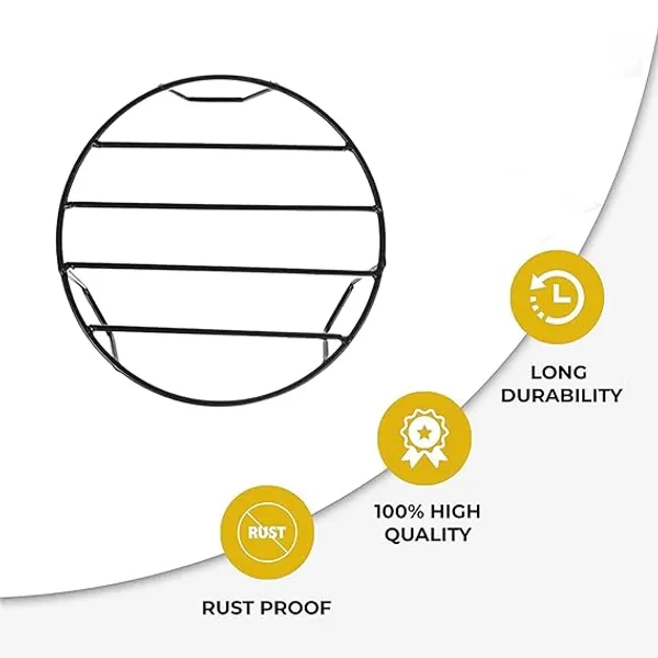 Set_Of_15_Black_Round_Metal_Flower_Pot/Plant_Stand_For_Home_Garden_Balcony_Living_Room_Decor