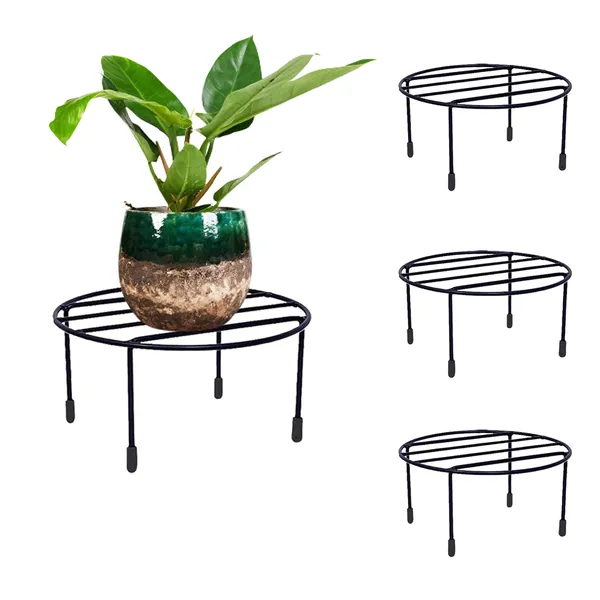 Set_Of_4_Black_Anti_Rust_Metal_Plant_Stand_With_Bottom_Rubber_|_For_Balcony_Garden,_Indoor_&_Outdoor_Pot_Stand