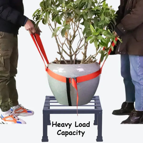 Set_Of_4_Black_Strong_Flower_Pot_/_Gamla_Square_Stand_|_For_Indoor_And_Outdoor_Plants_|_Square_Shape_Thick_And_Strong_Leg