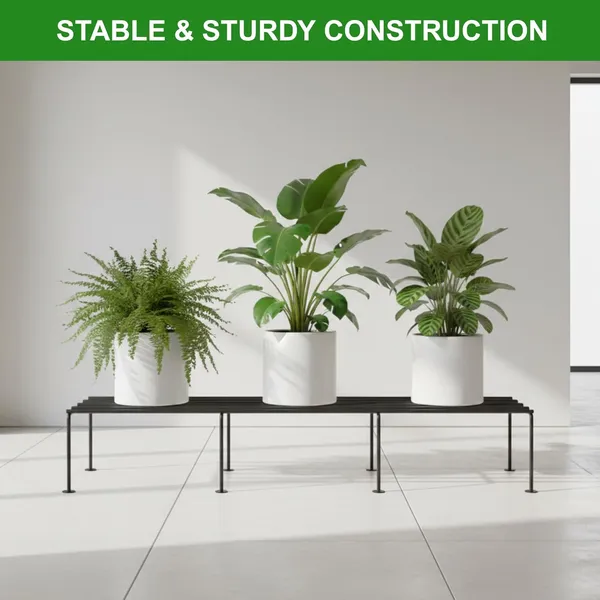 Set_Of_4_Black_Heavy_Metal_Flower_Pot/Plant_Stand__for_Home_Garden_Balcony_Living_Room__Decor_24_Inches_(2ft)