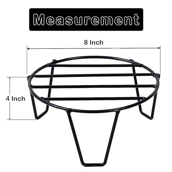 Set_Of_4_Black_Round_Metal_Flower_Pot/Plant_Stand_For_Home_Garden_Balcony_Living_Room_D�cor