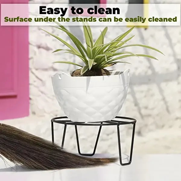 Set_Of_7_Black_Metal_Round_O_Shape_Flower_Pot/Plant_Stand_|_For_Home_Garden_Balcony_Living_Room_Decoration