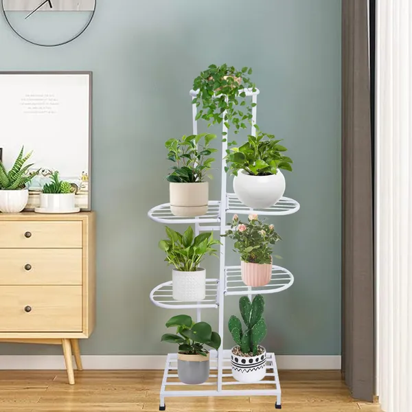 7-_Tier_Plant_Stand_Multiple__Flower_Pot_Holder_Shelves_Planter_Rack_Storage_Organizer_Display_for_Indoor_Outdoor_Garden_Balcony,_set_of_1,_White