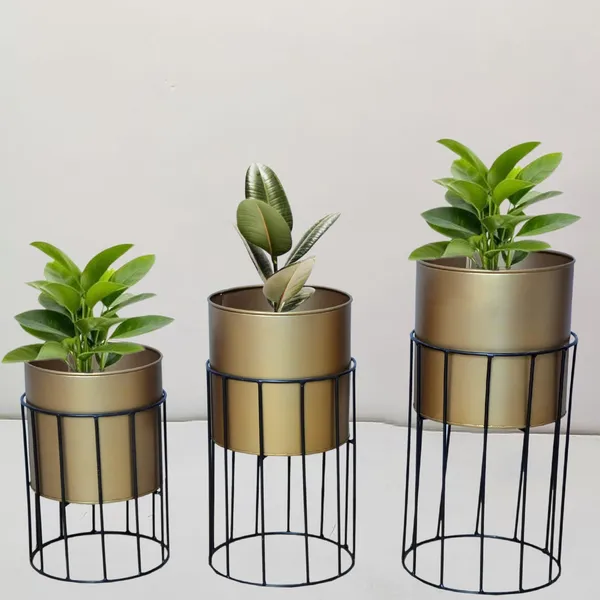 Gold_Plated_Metal_Planter_Stand_(Set_of_3)_|Suitable_for_Living_Room,_Bedroom__Decoration_|_(Gold)