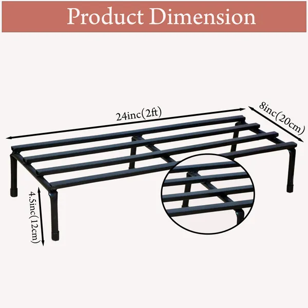 Set_Of_2_Black_Heavy_Metal_Flower_Pot/Plant_Stand_For_Home_Garden_Balcony_Living_Room_Decor_24_Inches_()
