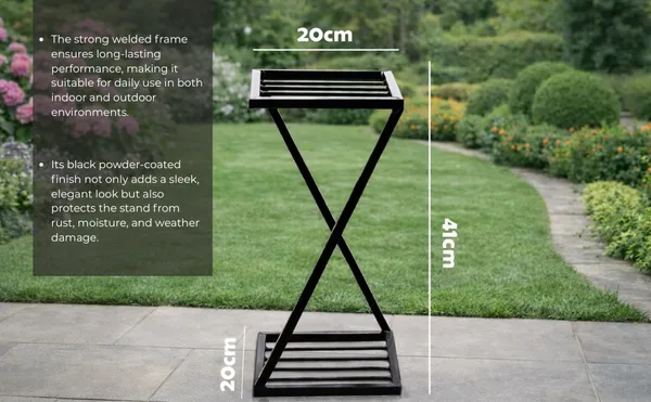 Set_Of_4_Black_Z_Shape_Plant_Stand/Flower_Shelf_for_Garden/Balcony/_Corner_Display/Double_Decker_Window_Planted_Stand