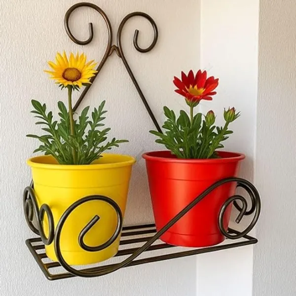 Set_Of_4_Matt_Black_Wall_Mount_Metal_Planter_stand__for_Home_Garden_Balcony_Living_Room__Decor
