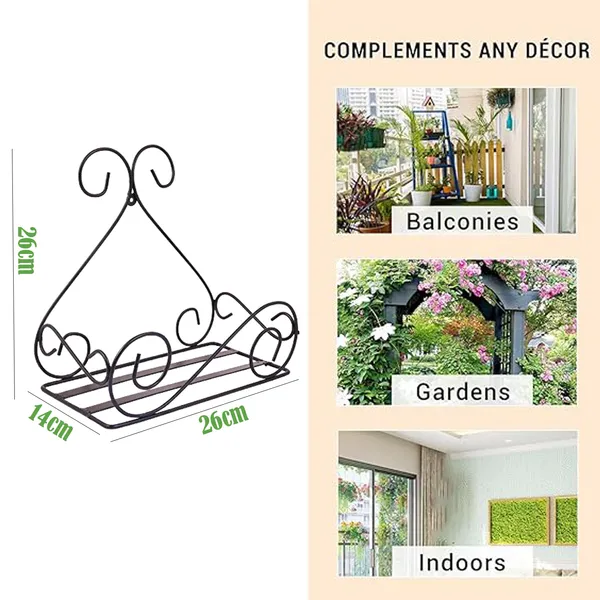 Set_Of_4_Matt_Black_Wall_Mount_Metal_Planter_stand__|_For_Home_Garden_Balcony_Living_Room__Decoration