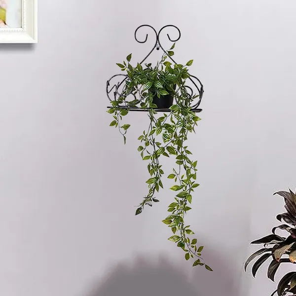 Set_Of_4_Matt_Black_Wall_Mount_Metal_Planter_stand__for_Home_Garden_Balcony_Living_Room__Decor