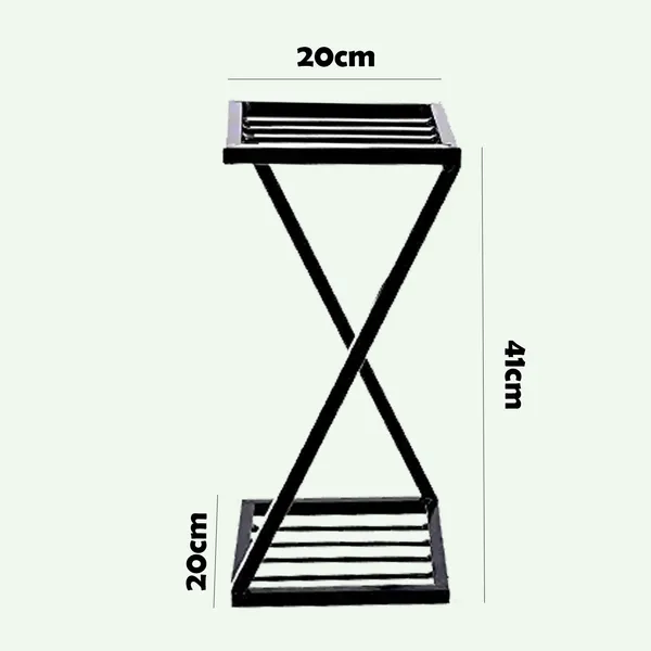 Set_Of_2_Black_Z_Shape_Plant_Stand/Flower_Shelf_|_For_Garden/Balcony/_Corner_Display/Double_Decker_Window_Planted_Stand