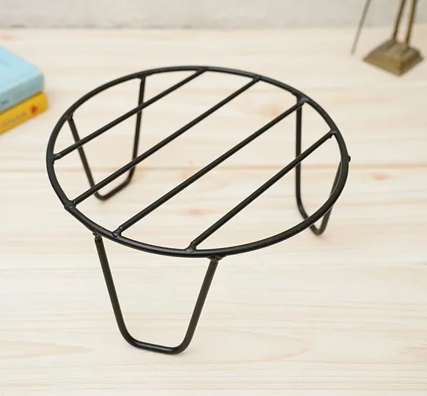 Set_Of_2_Black_Round_Metal_Flower_Pot/Plant_Stand_|_For_Home_Garden_Balcony_Living_Room_Decoration