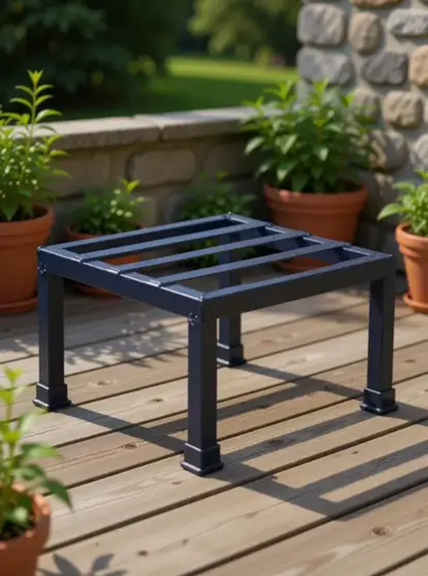 Set_of_1_Matt_Black_Premium_Strong_Flower_Pot_/_Gamla_Square_Stand_For_Indoor_And_Outdoor_Plants_|_Square_Shape_Thick_And_Strong_Leg