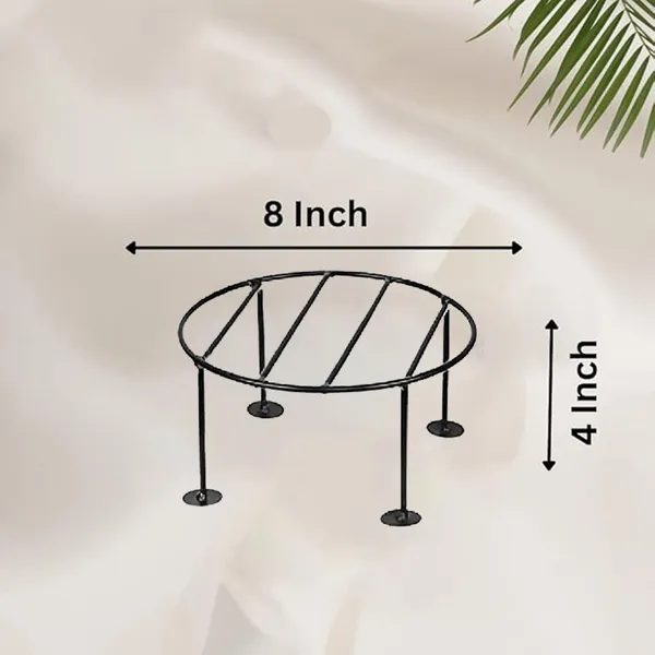 Set_Of_2_Black_Metal_Round_Flower_Pot/Plant_Stand_For_Home_Garden_Balcony_Living_Room_Decor_()