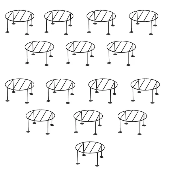 Set_Of_15_Black_Metal_Round_Flower_Pot/Plant_Stand_|_For_Home_Garden_Balcony_Living_Room_Decoration