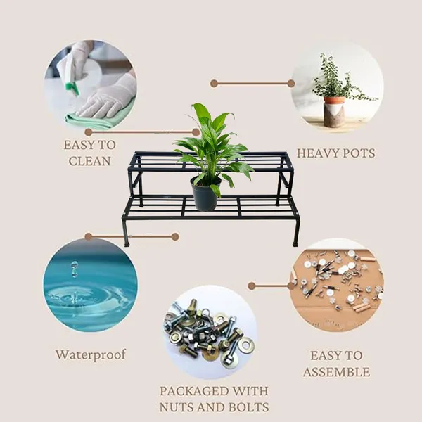 Black_2_Step_Stand_(3ft)_|_For_Multiple_Plants_and_Pots_Stand,_Indoor_Shelf_Holder_Rack,_Gardening_Stand,_Indoor_Outdoor