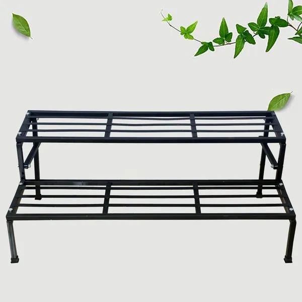 Set_Of_1_Black_2_Step_Stand_(3ft)_for_Multiple_Plants_and_Pots_Stand,_Indoor_Shelf_Holder_Rack,_Gardening_Stand,_Indoor_Outdoor