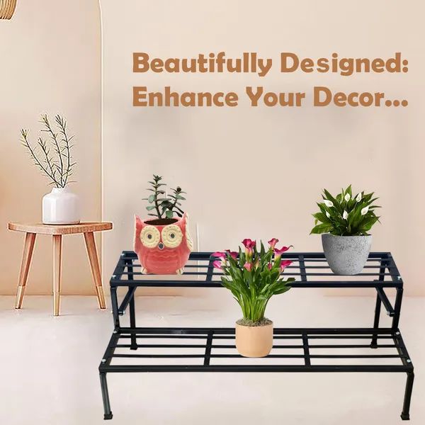 Black_2_Step_Stand_(3ft)_|_For_Multiple_Plants_and_Pots_Stand,_Indoor_Shelf_Holder_Rack,_Gardening_Stand,_Indoor_Outdoor