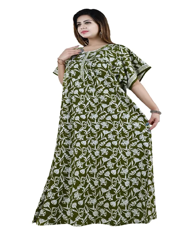 Women_Zip_Chain_Cotton_Nighty__Maxi_Plus_Size_7XL_To_10XL