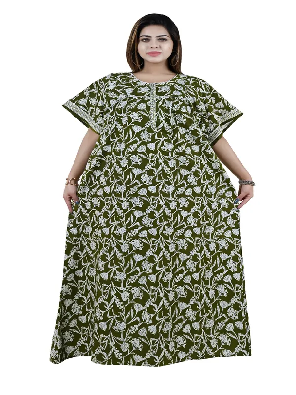 Women_Zip_Chain_Cotton_Nighty__Maxi_Plus_Size_7XL_To_10XL
