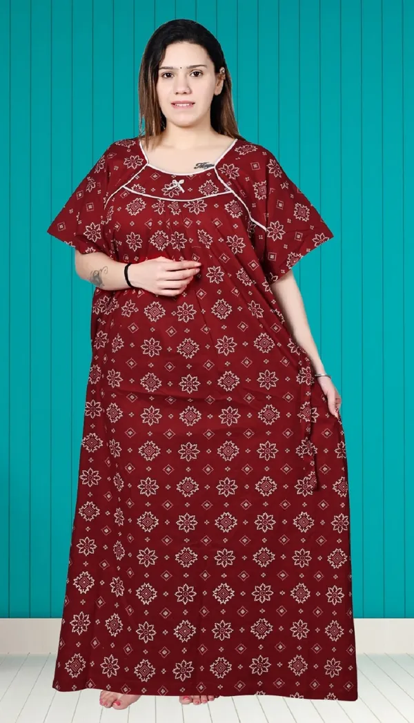 Red_Women_Nighty_cotton_Plus_size_Printed_maxi_5XL_to_10XL