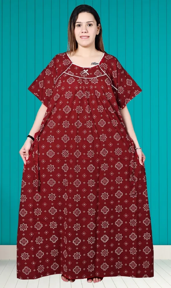 Red_Women_Nighty_cotton_Plus_size_Printed_maxi_5XL_to_10XL
