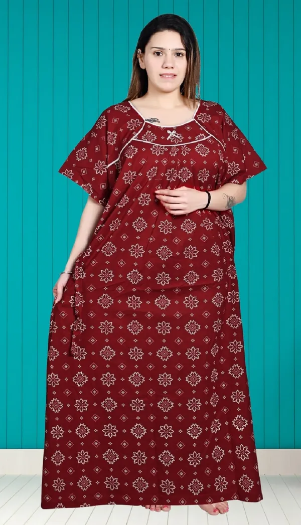 Red_Women_Nighty_cotton_Plus_size_Printed_maxi_5XL_to_10XL
