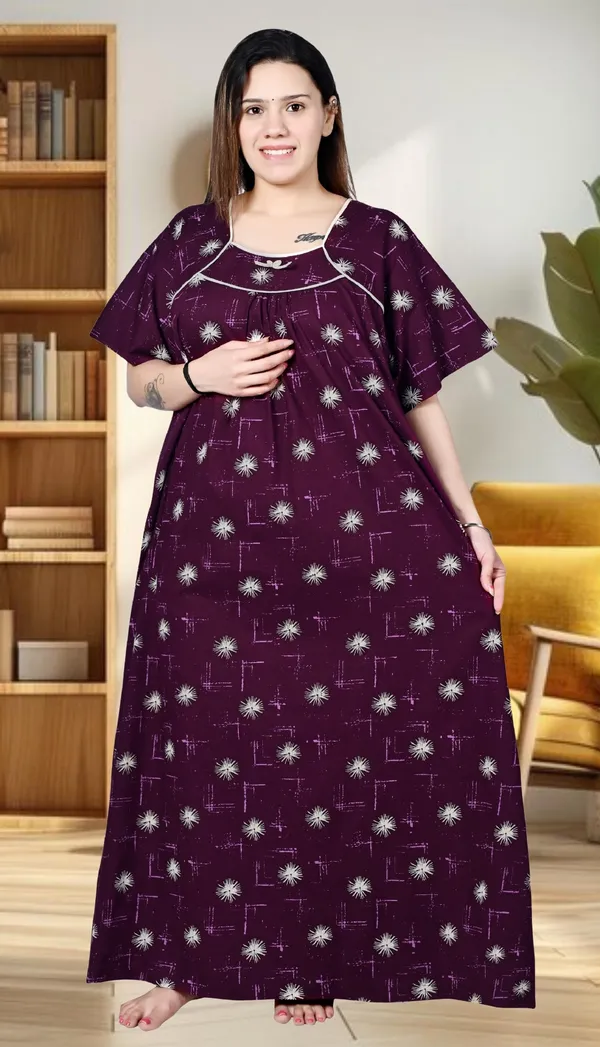 Women_Plus_Size_Nighty_Cotton_Maxi_Gown_Printed_5XL_to_10XL_2_Pc_(Combo)