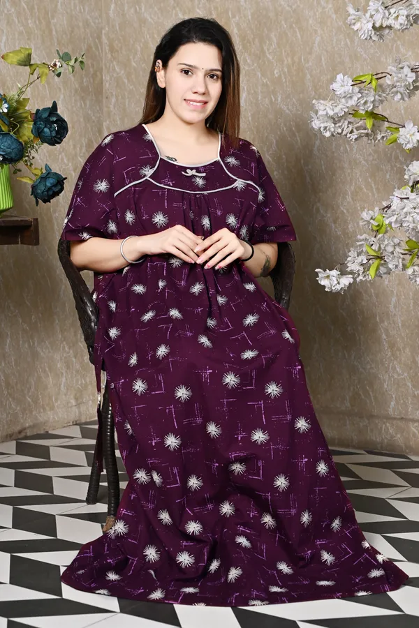 Women_Plus_Size_Nighty_Cotton_Maxi_Gown_Printed_5XL_to_10XL_2_Pc_(Combo)