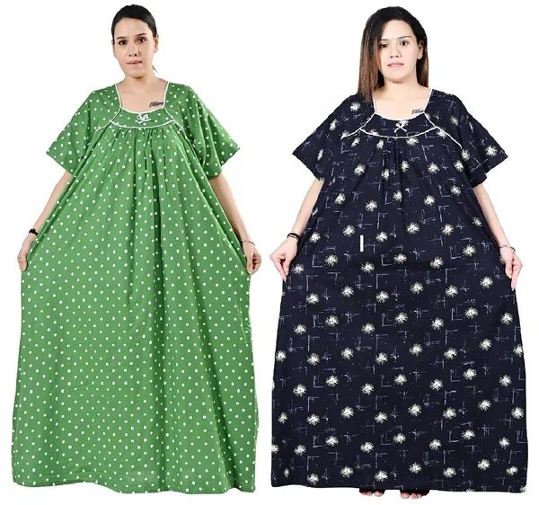 Women_Plus_Size_Nighty_Cotton_Maxi_Gown_Printed_5XL_to_10XL_2_Pc_(Combo)