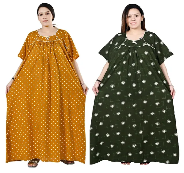 Women_Plus_Size_Nighty_Cotton_Maxi_Gown_Printed_5XL_to_10XL_2_Pc_(Combo)