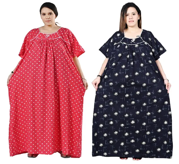 Women_Plus_Size_Nighty_Cotton_Maxi_Gown_Printed_5XL_to_10XL_2_Pc_(Combo)