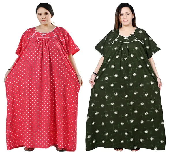 Women_Plus_Size_Nighty_Cotton_Maxi_Gown_Printed_5XL_to_10XL_2_Pc_(Combo)