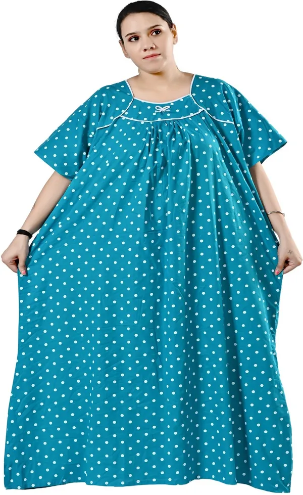 Pluse_Size_-_Blue_Women_Cotton_Nighty_Plus_Size_Summer_Maxi_5XL_To_10XL