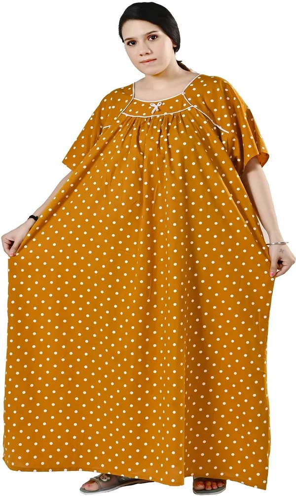 Plus_Size_-_Mustard_Women_Nighty_Pure_Cotton_Maxi_Summer_5XL_To_10XL