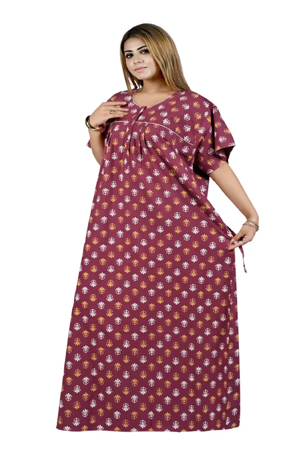 Nighty_Women_Cotton_Maxi_Plus_Size_Front_Button_Open_3XL_to_6XL