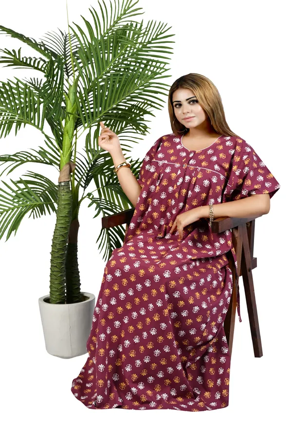 Nighty_Women_Cotton_Maxi_Plus_Size_Front_Button_Open_3XL_to_6XL