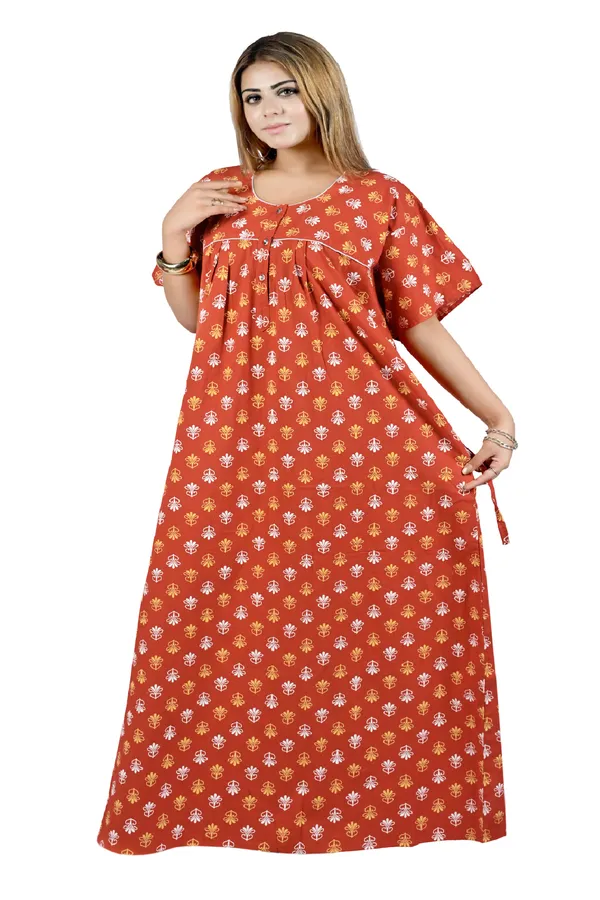 Nighty_Women_Cotton_Maxi_Plus_Size_Front_Button_Open_3XL_to_6XL