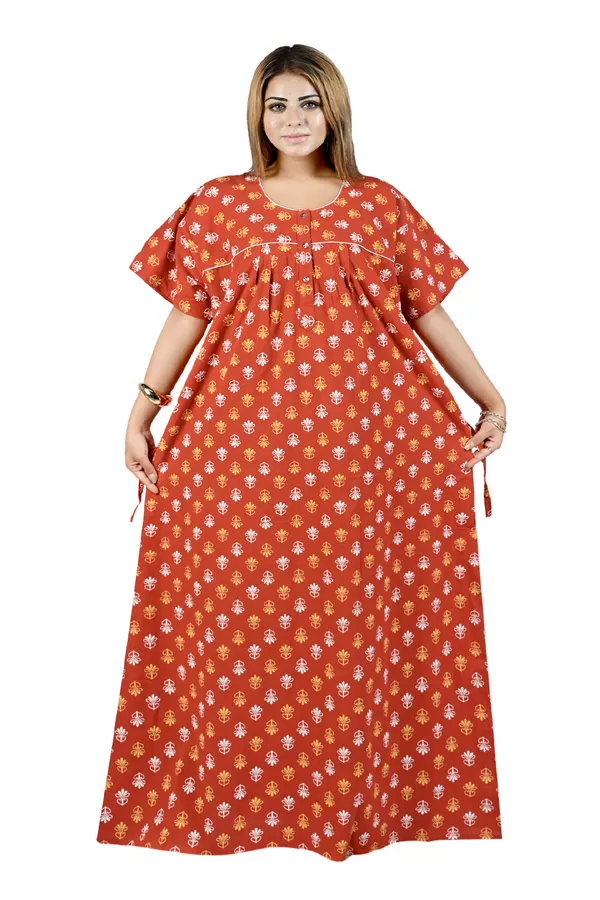 Nighty_Women_Cotton_Maxi_Plus_Size_Front_Button_Open_3XL_to_6XL