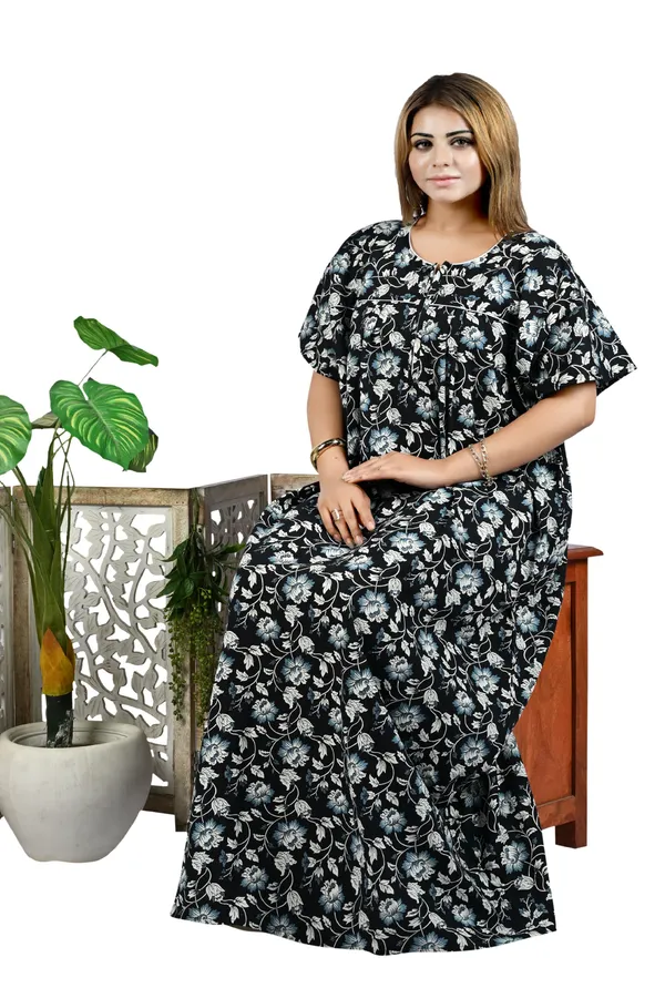 Nighty_Women_Cotton_Maxi_Plus_Size_Front_Zip_Open_3XL_to_6XL
