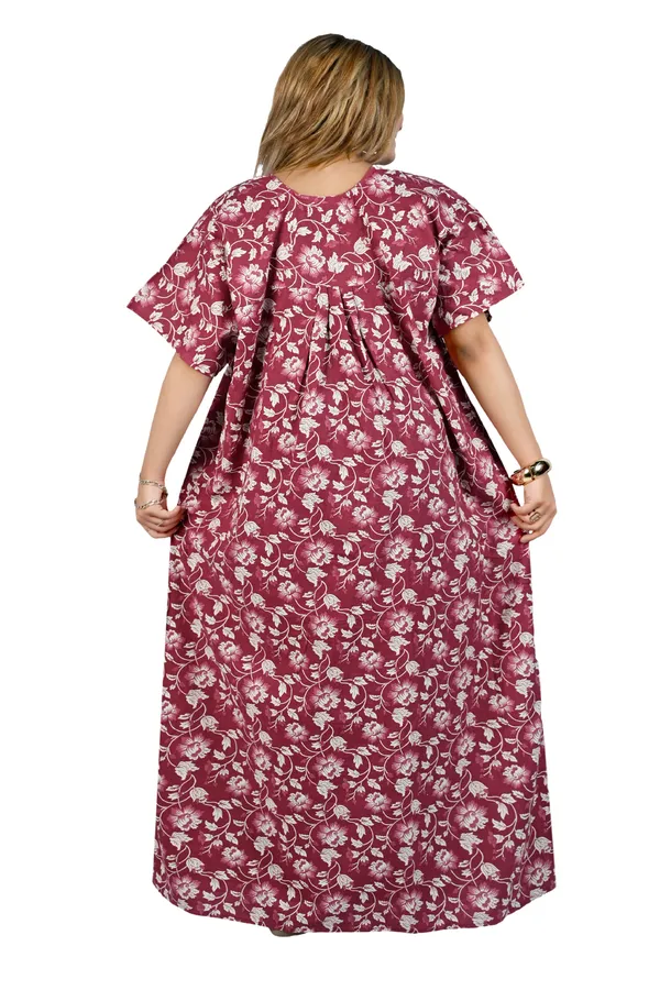 Nighty_Women_Cotton_Maxi_Plus_Size_Front_Zip_Open_3XL_to_6XL
