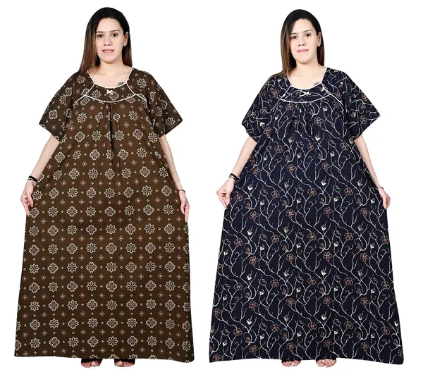 Women_Plus_Size_Nighty_Cotton_Maxi_Gown_Printed_5XL_to_10XL_2_Pc_(Combo)