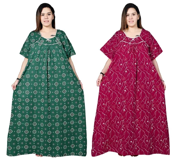 Women_Plus_Size_Nighty_Cotton_Maxi_Gown_Printed_5XL_to_10XL_2_Pc_(Combo)