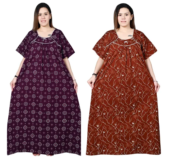 Plus_Size_Nighty_Cotton_Women_Printed_Maxi_5XL_toï¿½10XLï¿½Comboï¿½2Pc