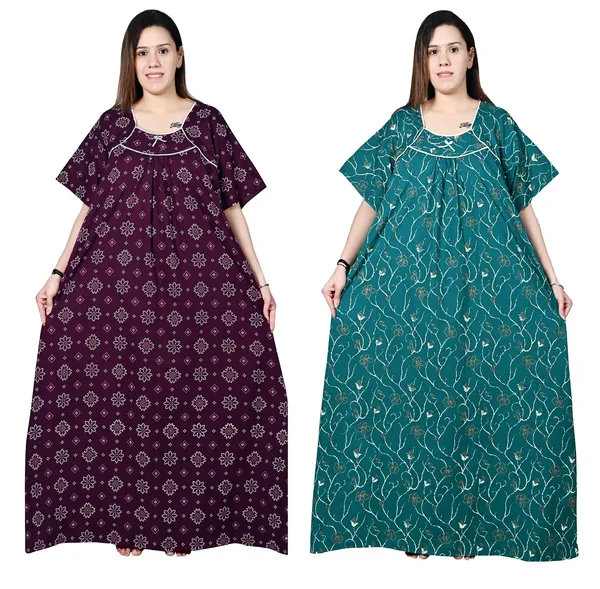 Women_Plus_Size_Nighty_Cotton_Maxi_Gown_Printed_5XL_to_10XL_2_Pc_(Combo)