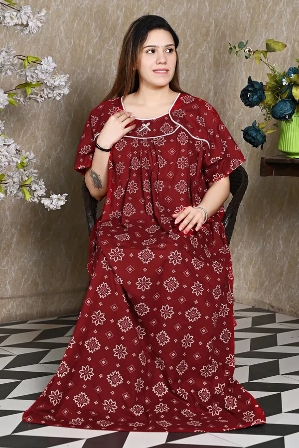 Women_Plus_Size_Nighty_Cotton_Maxi_Gown_Printed_5XL_to_10XL_2_Pc_(Combo)