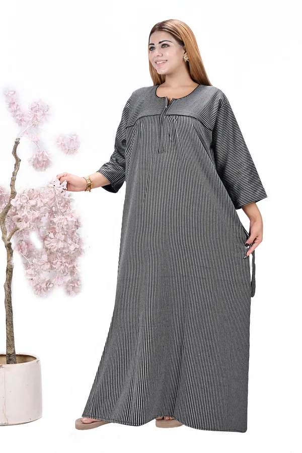 Women_Winter_Nighty_cotswool_Warm_Maxi_Front_Open_Zip_Style_Plus_Size_L_To_4XL