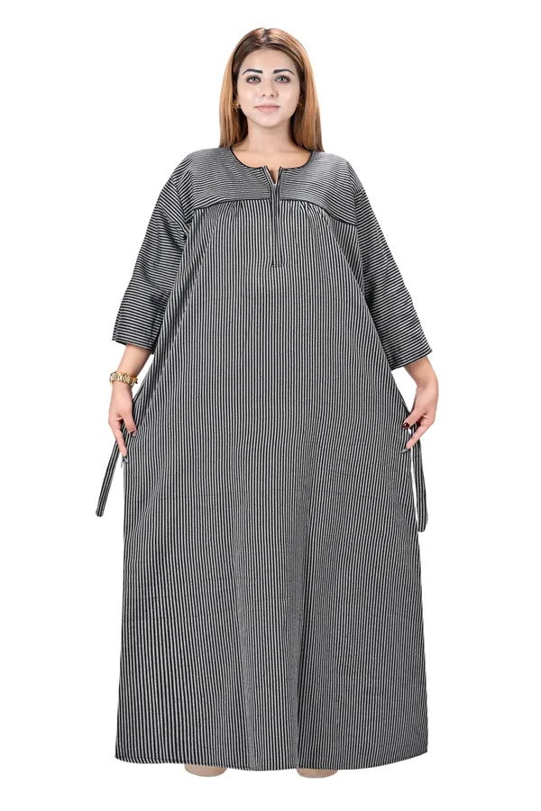 Women_Winter_Nighty_cotswool_Warm_Maxi_Front_Open_Zip_Style_Plus_Size_L_To_4XL